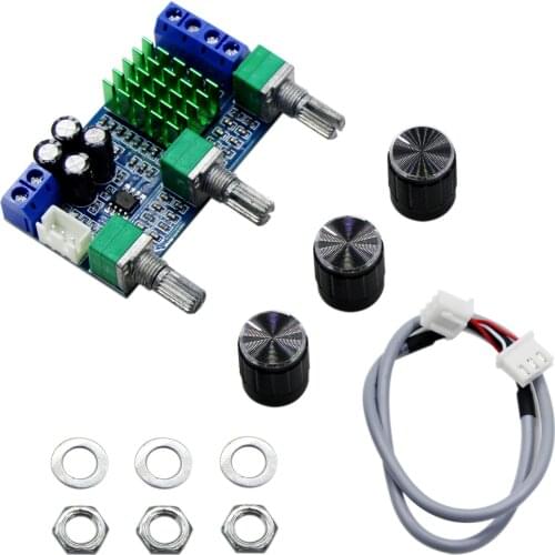 DC 12V 24V 80W x 2 Dual Channel Digital Audio TPA3116D2 Treble Bass Regulating Preset Pre Amplifier Board Module M567