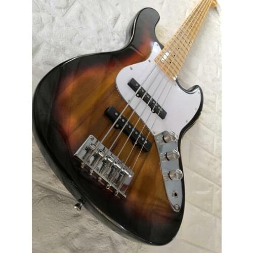 Electric guitar bass Jazz Bass 5-Strings Sunburst color Rosewood Fingerboard White Pickguard Paypal available!Bs-19