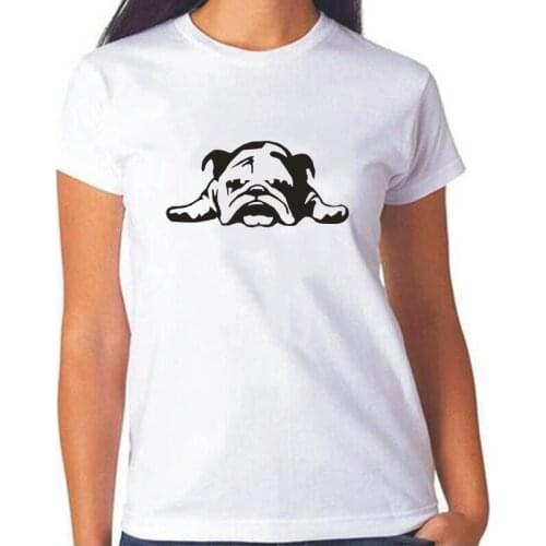 Harajuku Tee Shirt Femme Funny ENGLISH BULLDOG TIRED Print T Shirt Women Tops Summer Short Sleeve Casual Tshirt Camiseta Mujer