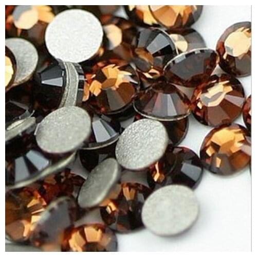 Good Quality ss3-ss34 Smoked Topaz Flat Back Nail Art Glue On Non Hot Fix Crystals