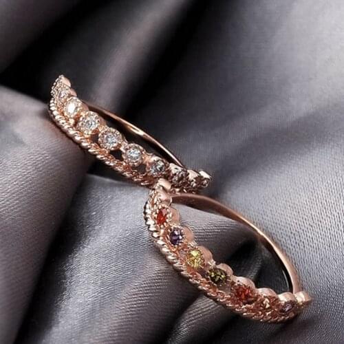 Italina Rigant Anel Unique Crown The Ring For Women With Austrian Crystal Stellux Lovely Girl Rings Party Jewelry A#RG96738