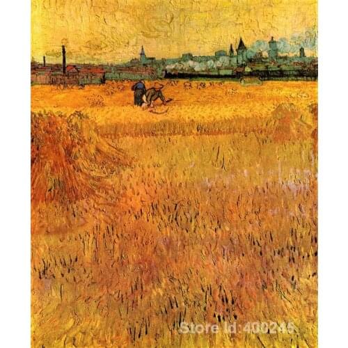 Arles View from the Wheat Fields by Vincent Van Gogh Oil painting reproduction home decor Hand painted High quality