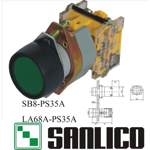 Push button switch flush head push-push to release SB8(LA68A LAY39)-PS35A