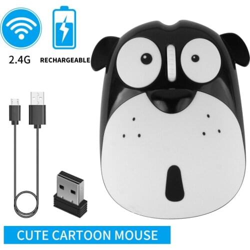 Computer Mouse 2.4GHz Wireless Mouse USB Rechargeable Optical Mice Cartoon Cute Wireless Mice Gaming Mute For Laptop PC