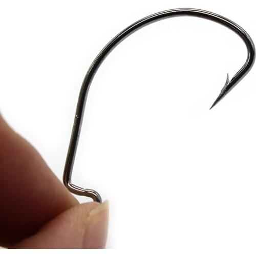 20pcs/lot Fishing Soft Worm Hooks High Carbon Steel Wide Super Lock Bass Barbed Fishhooks Lure Softjerk Crank Hooks peche carpe