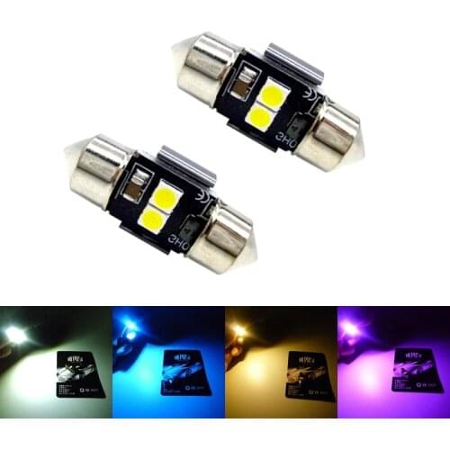 10PCS 28mm 29mm LED Festoon Lamp Bulb DE3021 DE3022 Car Interior Dome Map Reading Sunvisor Vanity Mirror Light White purple blue