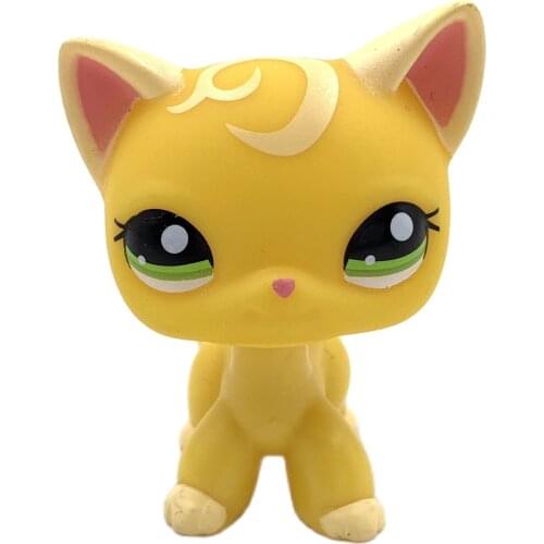 LPS CAT Rare pet shop toys standing cat #2194 old original short hair cat kitten with green eyes