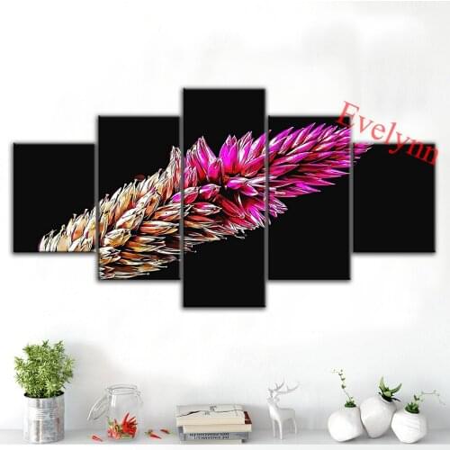 5 Piece Nature Flower Macro Poster Nordic Wall Art Modern Canvas Print Modular Picture For Living Room Decoration Painting Frame