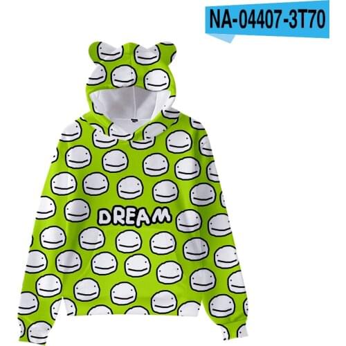 Fashion new design dreamwastaken Harajuku cat ear hoodie Boy/Grils street sweatshirt clothing autumn comfortable casual pullover