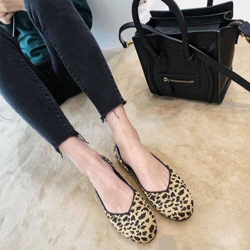 Summer Breathable ballerina pregnant leopard flats moccasins ladies cozy non-slip espadrilles women round toe slipon loafer shoe