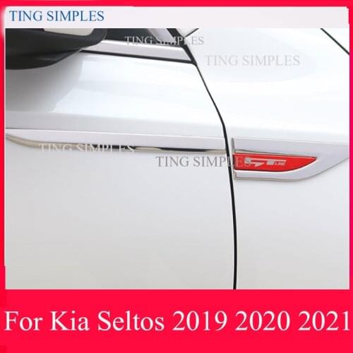 For Kia Seltos 2019 2020 Car Styling 4pcs Car Side Leaf Plate Decoration Sequins Leaf Board Side Label Stickers Car Accessories