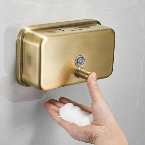 1pc Hotel Wall-mounted Liquid Soap Dispenser Manual Soap Dispenser Stainless Steel Shampoo Shower Gel Hand Soap Bottle 1200ml