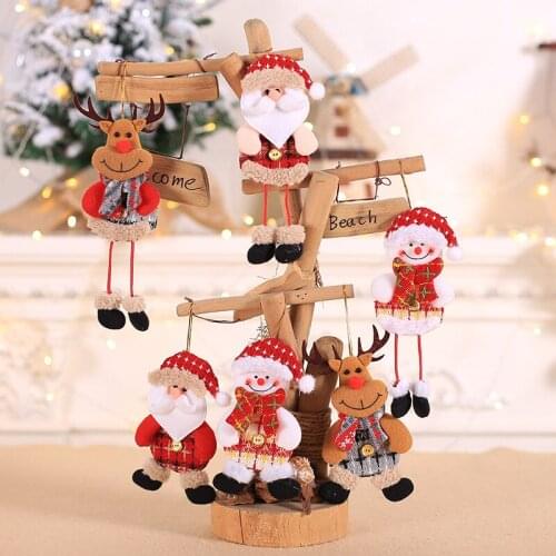 New Small dolls Christmas tree decorations pendant Christmas day childrens small gifts hanging lanyard dolls
