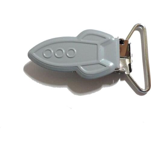 25pcs 1'' 25mm #33 GREY COLOR Enamel Rockets Suspender Clips