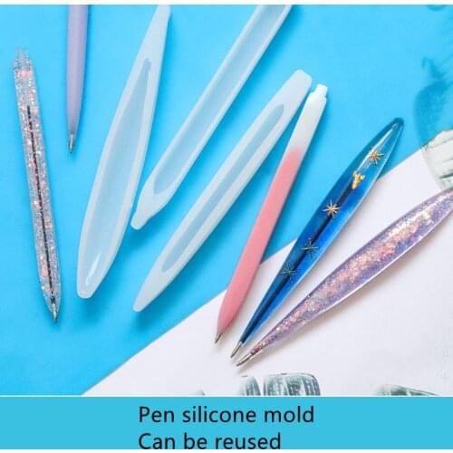 1pcs Transparent Pen Silicone Mould Dried Flower Resin Decorative Craft DIY Ballpoint Pen Mold Epoxy Resin Molds for Jewelry