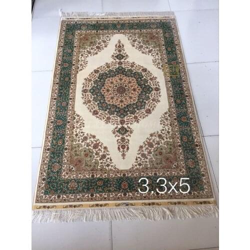 Free shipping 3.3'X5' 230 Line Handmade Silk Oriental Persian Rug hand Knotted silk carpet for home decoration