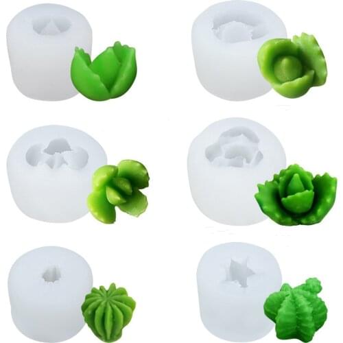 3D Cactus Tree Succulents Silicone Mold For Jelly Chocolate Ice Making Cake Baking Gypsum Wax Concrete Mould DIY Resin Art Tools