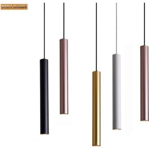 Dimmable Modern LED AC85-265 Chandelier Long Tube Chandelier 5W7W10W12W Bar Shop Home Kitchen Chandelier