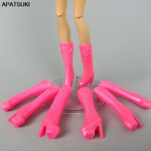 5pair/lots Random Color High Heels Shoes For Barbie Doll High Heel Boots for 1/6 BJD Dolls Accessories Girls Play DIY Toys