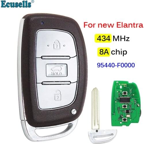 3 Button Smart Car Remote Key Fob 433Mhz 8A Chip for Hyundai New Elantra 95440-F0000