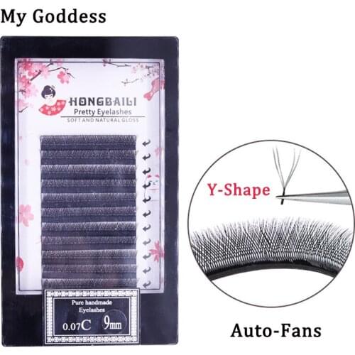 Y shape lashes extension for professionals premade volume fans yy lashes two lash tips net crossed grafting individual eyelashes