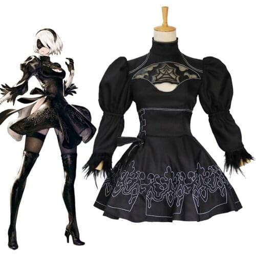 Yorha 2B Cosplay Costume Nier Automata Sexy Outfit Games Suit Women Role Play Costumes Girls Halloween Party Black Dress