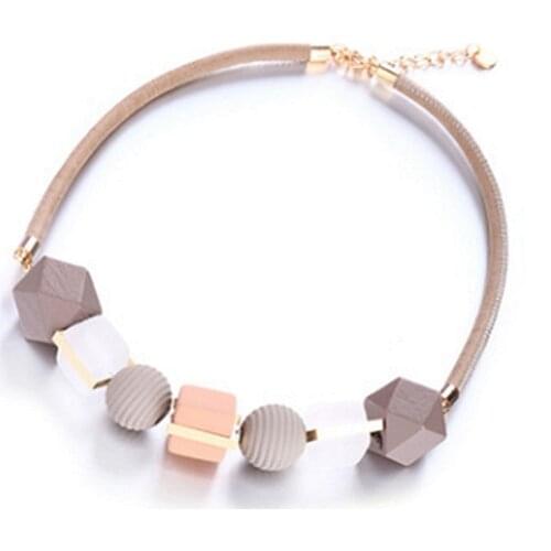 Match-Right Women Necklace Statement Necklaces & Pendants Wood Beads Necklace For Women Jewelry