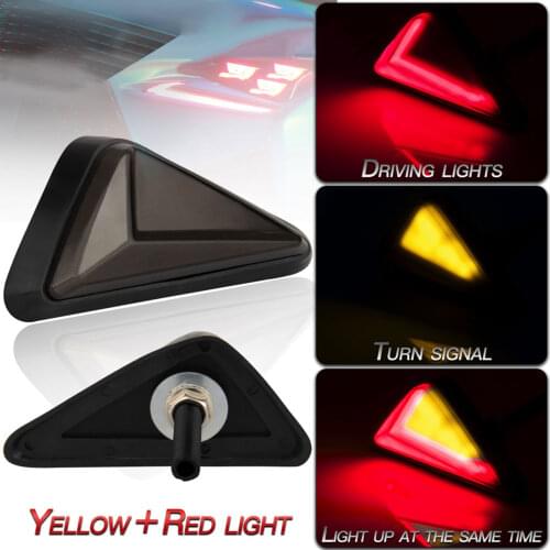 2PCS Motorcycle Turn LED Lamp Signal L-shaped Light-guided LED Lamp Dynamic Style Embedded Installation Triangular 12v