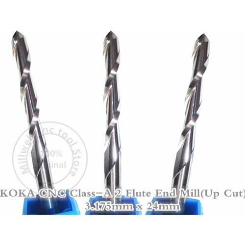 3.175mm*24mm,Freeshipping,CNC wood tool,carbide End Mill,woodworking insert router bit,2 flute up cut end mill,MDF,PVC,Acrylic