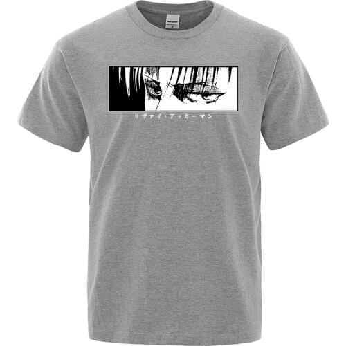 Brand T Shirt Men Fashion Clothe Short Sleeve Mens T-Shirt Japanese Anime Attack On Titan Eyes Printed Summer Tops Streetwear