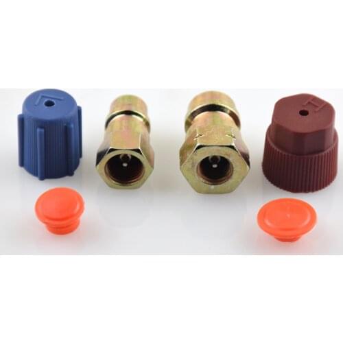 AC Quick Couplers Connectors High Low Side Port Adapters Retrofit R12-R134