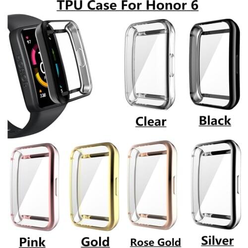 For Honor Band 6 Watch Case Soft TPU Protective Cover For Huawei Honor Band 6 Full Screen Protector Cases Frame Bumper Shell