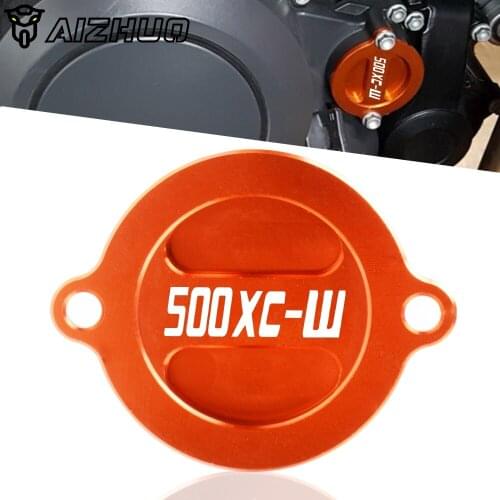 CNC Aluminum Motorcycle Engine Oil Filter Cap Oil Fuel Tank Cover For 500XCW 500 XCW 2012-2016 2013 2014 2015