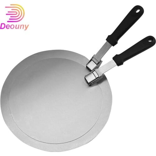 DEOUNY 10/12 Inch Stainless Steel Pizza Shovel Round Extra Large Folding Handle Transfer Spatula Baking Tools For Homemade Pizza
