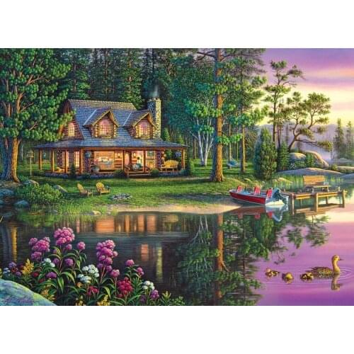Land of retreat The wooden puzzle 1000 pieces ersion jigsaw puzzle white card adult childrens educational toys