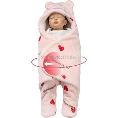 Baby bedding blanket 0-9month Baby winter blanket wrap double layer fleece baby swaddle baby envelope sleeping bag newborns Gift