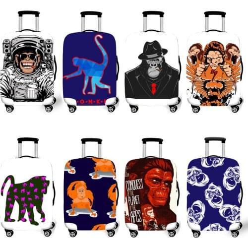 Elastic Luggage Protective Cover Case For Suitcase Protective Cover Trolley Cases Covers 3D Travel Accessories Monkey Pattern 10