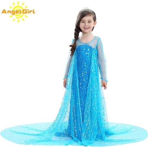 AngelGirl Elegant Girls Princess Dress Princess Theme Party Kids Cosplay Xmas Halloween and Christmas Costumes for Birthday