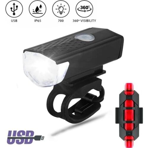 MTB Bike Light 300 Lumens Bicycle Light Cycling Front Rear Light Set 3 Modes Bicycle Lighting Bicycle Lantern Bike Accessories