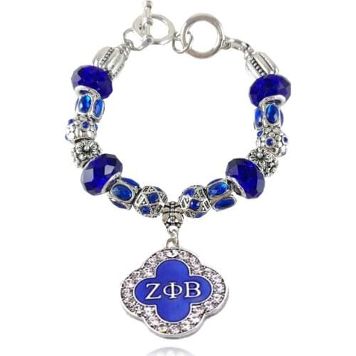 Greek ZPB Handmade ZETA PHI BETA Sorority DIY Charm Bracelet Jewelry