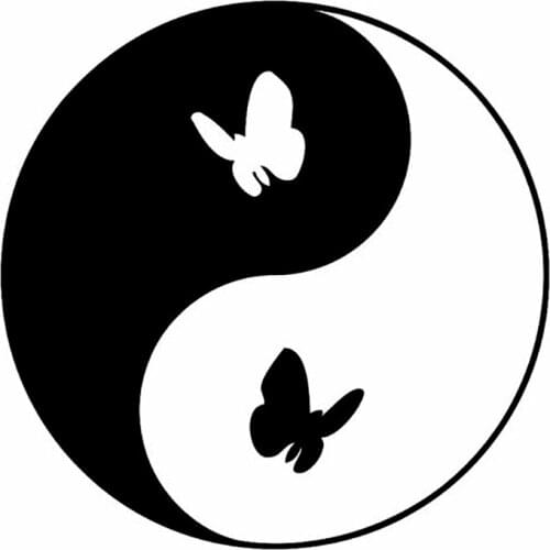 S51974 Various Sizes/Colors Car Stickers Vinyl Decal Yin Yang, Butterflies Motorcycle Decorative Accessories