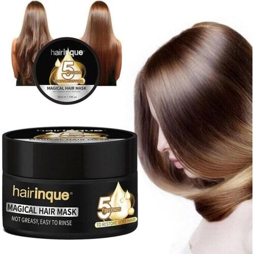 Hairinque 5 Seconds Hair Treatment Mask Moisturizing Nourishing Repairs Damage Hair Restore Soft Hair Care Mask 50ml