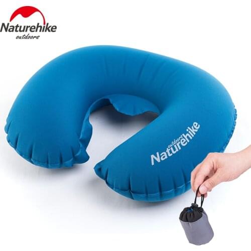 Naturehike Outdoor Travel Folding U Shape Inflatable Pillow Neck Support Back Cushion Portable Sleeping Plane Air Pillows