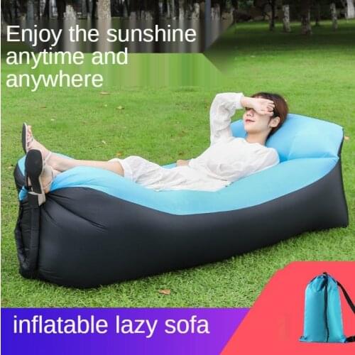 Pillow Type Fast Inflatable Lazy Sofa Portable Outdoor Camping Mattress Sleeping Bag Park Picnic Accessories Beach Air Recliner
