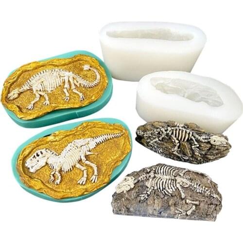 Non-toxic Dinosaur Skeleton Fossils Silica Gel Mold for DIY Craft Making Interior Decoration Ideal Gift for DIY Lovers