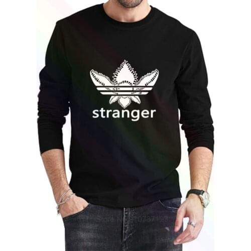 STRANGER THINGS Chompe monster badge Logo Classic Black T-Shirt 2021 Newest Summer Mens Long Sleeve Popular Tees Shirt Tops
