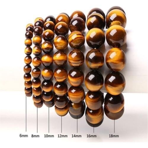 Wholesale Free Shipping 6 8 10 12 14 16 18 20 mm Natural Tiger Eye Volcanic Lava Stone Round Beads For Bracelet Jewelry Making