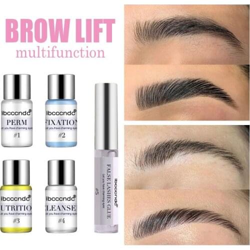 Professional Lash Brow Lift Kit Brow Lamination Kit Eyelash Perming with Glue Lotion Pads Semi Pernament Lash Curling Makeup