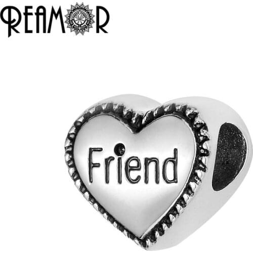 Reamor On Sale 5pcs 316l Stainless Steel 5mm Friend Beads Charms For DIY Friendship Bracelets Necklace Jewelry Making Gift
