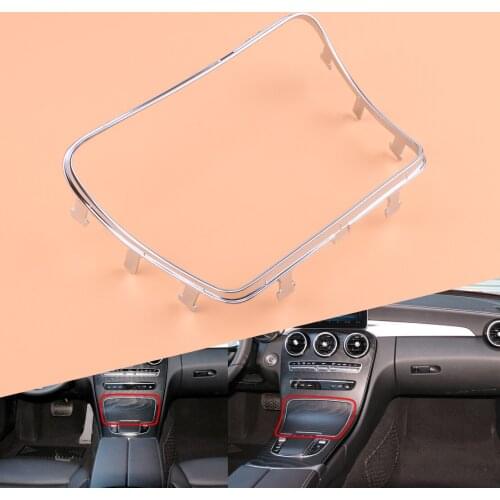 Silver Car Console Water Cup Holder Frame Trim Strip Fit For Mercedes Benz C Class W205 GLC Class 2015 2016 2017 2018 2019